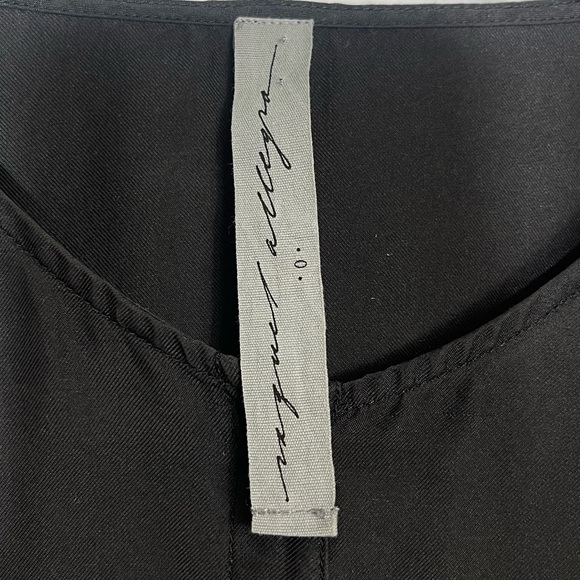 Raquel Allegra Henley Blouse Black 0 Oversized Slouchy Boxy Oriental Print Top - Picture 5 of 15